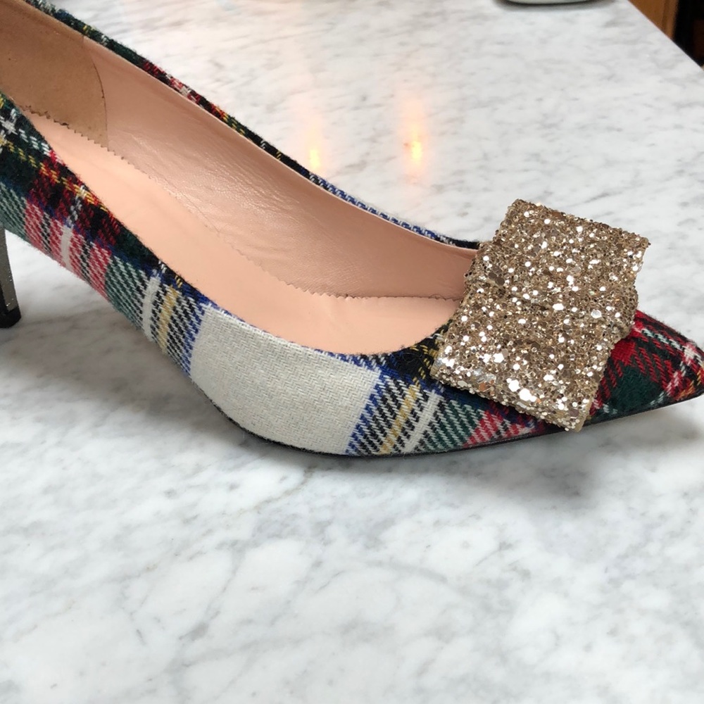 J.Crew plaid flannel high heels